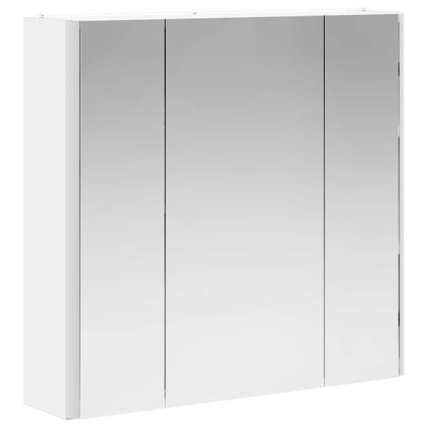 Шкаф с огледало за баня Бяло 63,5 x 15,5 x 60,5 см