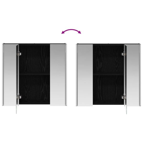 Шкаф с огледало за баня Черния дъб 63,5 x 15,5 x 60,5 см