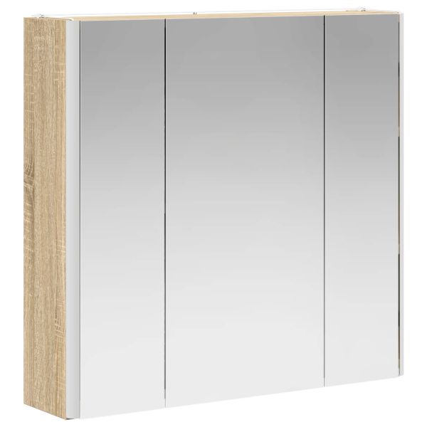 Шкаф с огледало за баня Сонома дъб 63,5 x 15,5 x 60,5 см