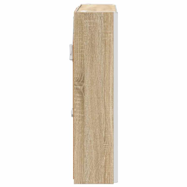 Шкаф с огледало за баня Сонома дъб 63,5 x 15,5 x 60,5 см