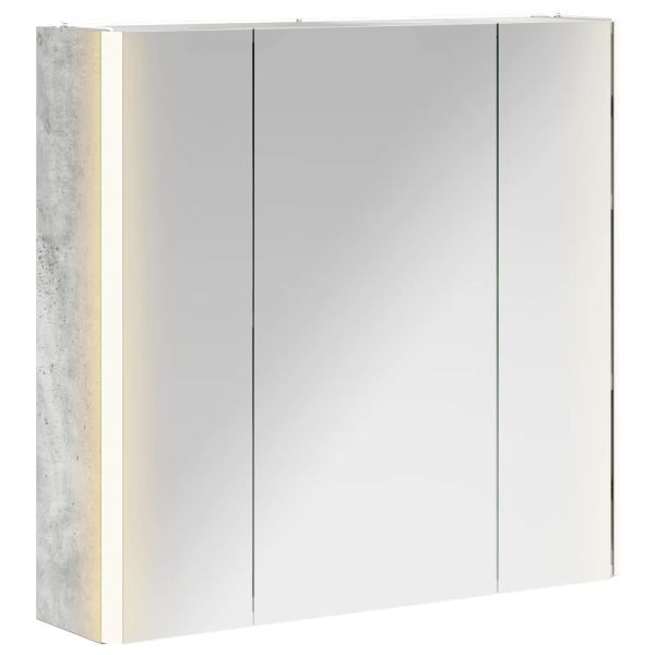 Шкаф с огледало за баня Циментено сиво 63,5 x 15,5 x 60,5 см