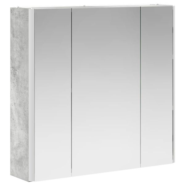 Шкаф с огледало за баня Циментено сиво 63,5 x 15,5 x 60,5 см