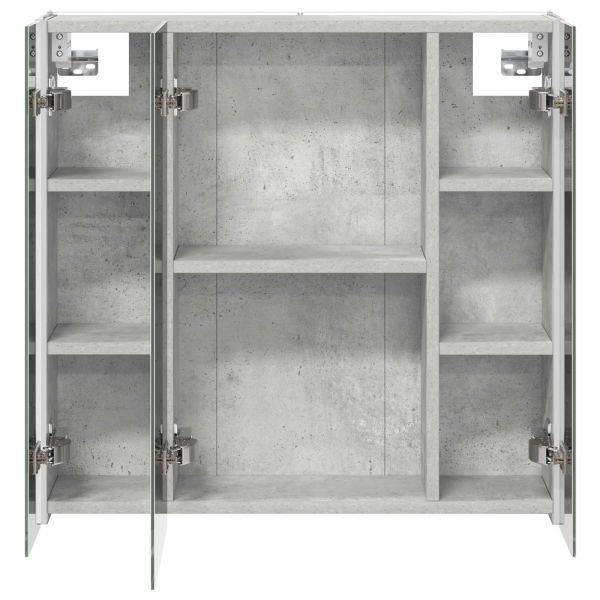 Шкаф с огледало за баня Циментено сиво 63,5 x 15,5 x 60,5 см