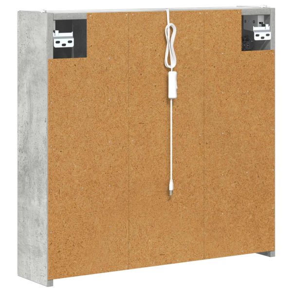 Шкаф с огледало за баня Циментено сиво 63,5 x 15,5 x 60,5 см