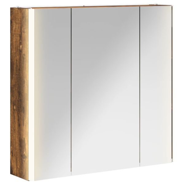 Шкаф с огледало за баня Димян дъб 63,5 x 15,5 x 60,5 см