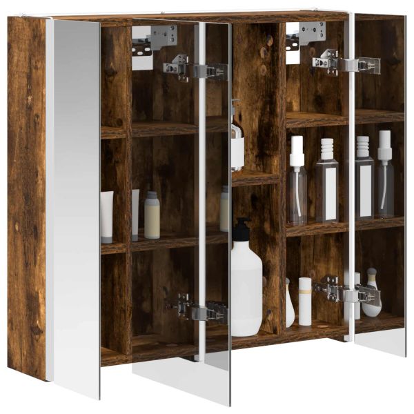 Шкаф с огледало за баня Димян дъб 63,5 x 15,5 x 60,5 см