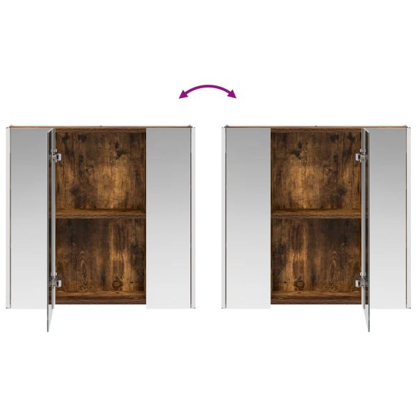 Шкаф с огледало за баня Димян дъб 63,5 x 15,5 x 60,5 см