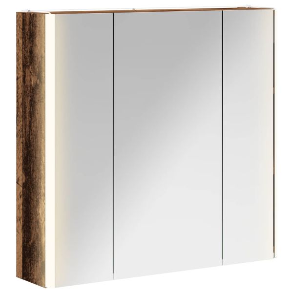 Шкаф с огледало за баня Старо дърво 63,5 x 15,5 x 60,5 см