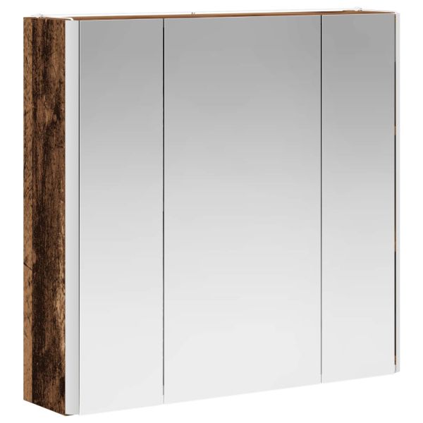 Шкаф с огледало за баня Старо дърво 63,5 x 15,5 x 60,5 см