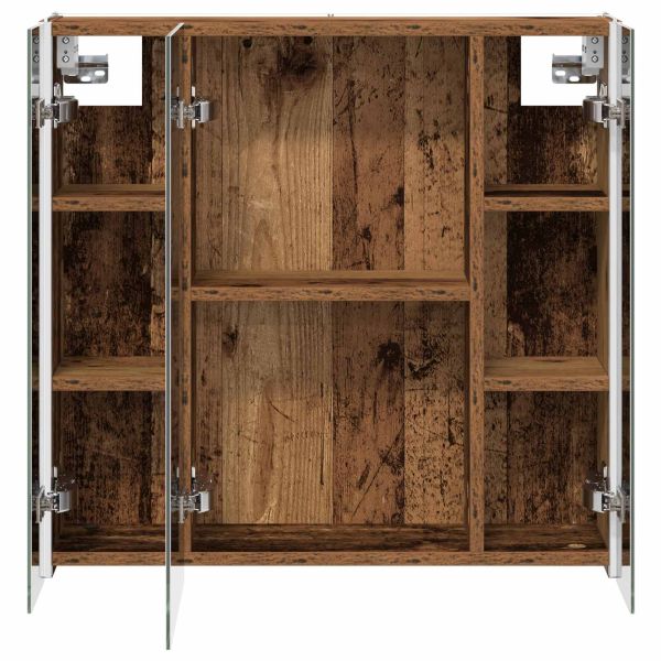 Шкаф с огледало за баня Старо дърво 63,5 x 15,5 x 60,5 см