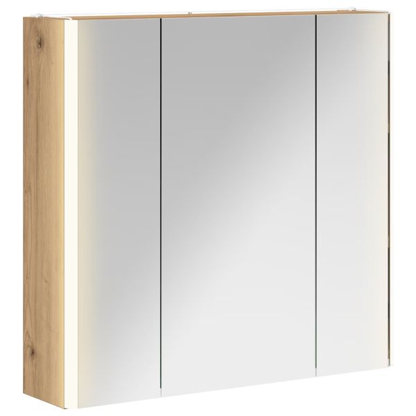 Шкаф с огледало за баня Дъб Артизан 63,5 x 15,5 x 60,5 см