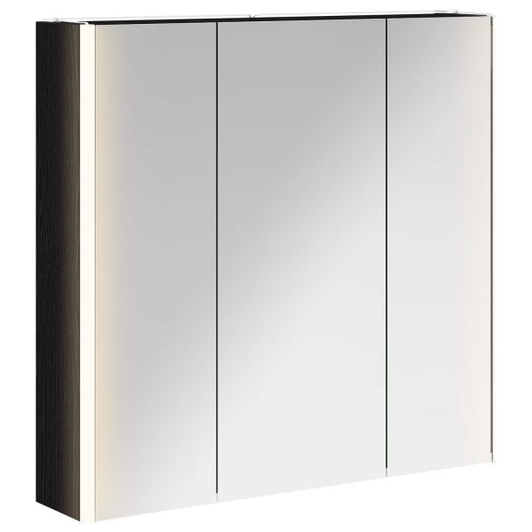 Шкаф с огледало за баня с рафт Черния дъб 73.5 x 15.5 x 70 см