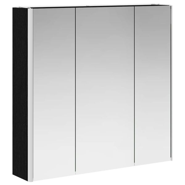 Шкаф с огледало за баня с рафт Черния дъб 73.5 x 15.5 x 70 см