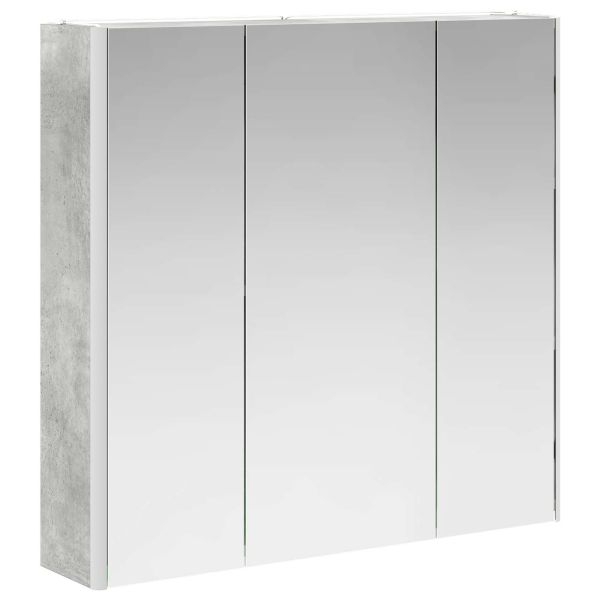 Шкаф с огледало за баня Циментено сиво 73.5 x 15.5 x 70 см