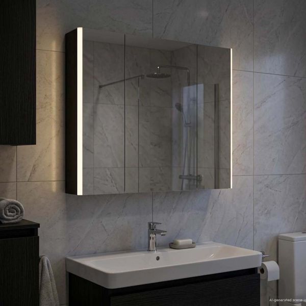Шкаф с огледало за баня Черния дъб 83,5 x 15,5 x 70 см