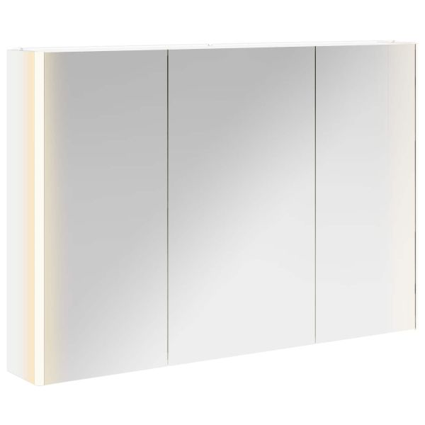 Шкаф с огледало за баня Бяло 103,5 x 15,5 x 70 см