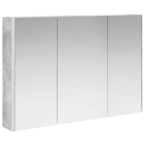 Шкаф с огледало за баня Циментено сиво 103,5 x 15,5 x 70 см