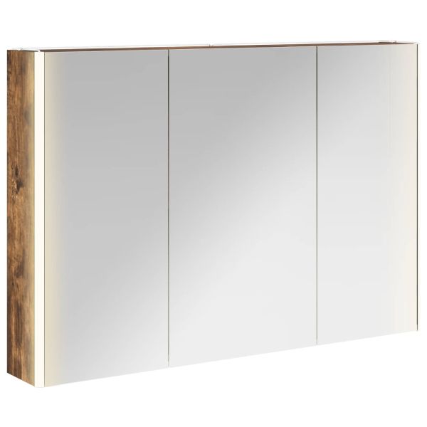 Шкаф с огледало за баня Димян дъб 103,5 x 15,5 x 70 см
