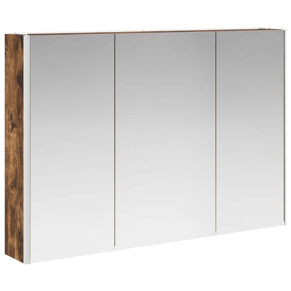 Шкаф с огледало за баня Димян дъб 103,5 x 15,5 x 70 см