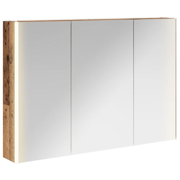 Шкаф с огледало за баня Старо дърво 103,5 x 15,5 x 70 см