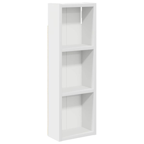 Банен стенен шкаф с рафт със съхранение Бял 20 x 10 x 60,5 см