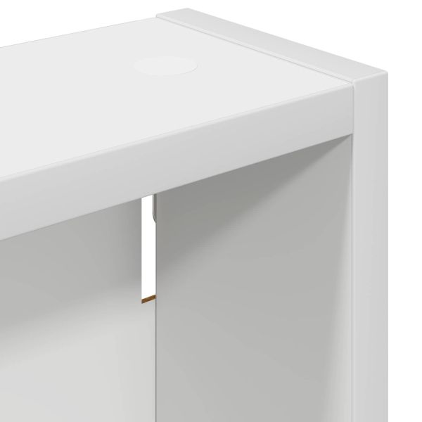 Банен стенен шкаф с рафт със съхранение Бял 20 x 10 x 60,5 см