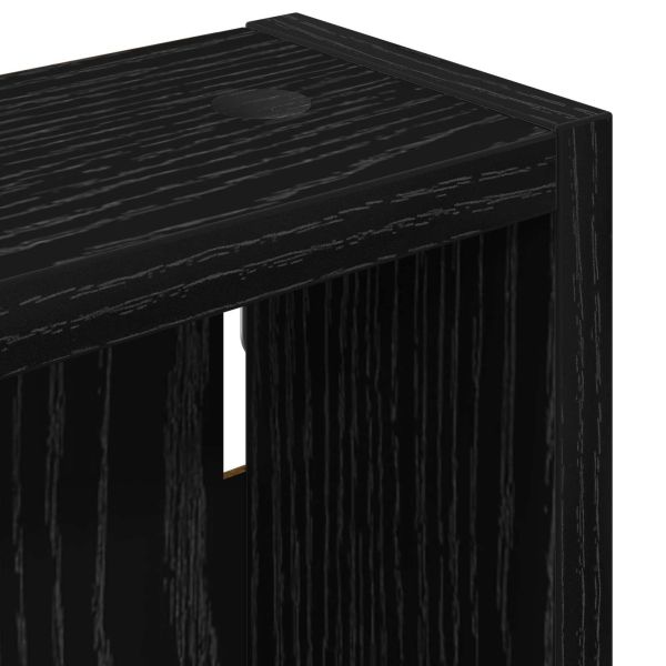Банен стенен шкаф с рафт Черен Дъб 20 x 10 x 60,5 см