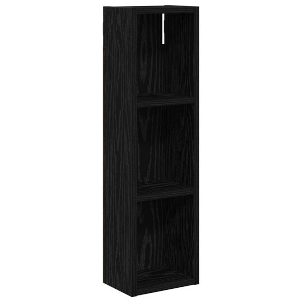 Банен стенен шкаф с рафт Черен Дъб 20 x 14 x 70 см