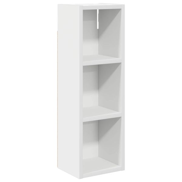 Банен стенен шкаф с рафт със съхранение Бял 20 x 16 x 62,5 см