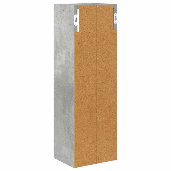 Банен стенен шкаф с рафт Бетонно Сиво 20 x 16 x 62,5 см