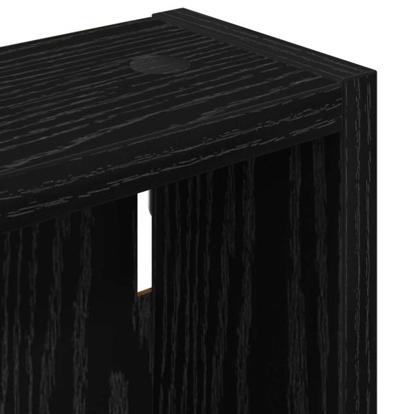 Банен стенен шкаф с рафт Черен Дъб 30 x 10 x 50 см