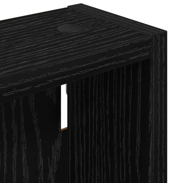 Банен стенен шкаф с рафт Черен Дъб 30 x 10 x 60,5 см