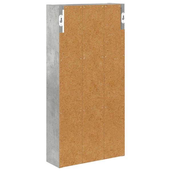 Банен стенен шкаф с рафт Бетонно Сиво 30 x 10 x 60,5 см