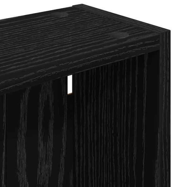 Банен стенен шкаф с рафт Черен Дъб 30 x 14 x 70 см