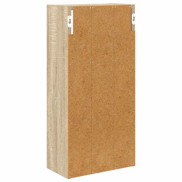 Банен стенен шкаф с рафт Сонома дъб 30 x 16 x 62,5 см