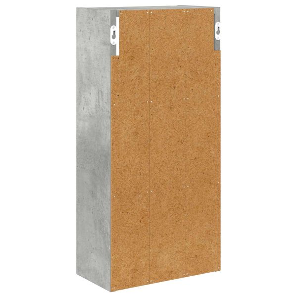 Банен стенен шкаф с рафт Бетонно Сиво 30 x 16 x 62,5 см