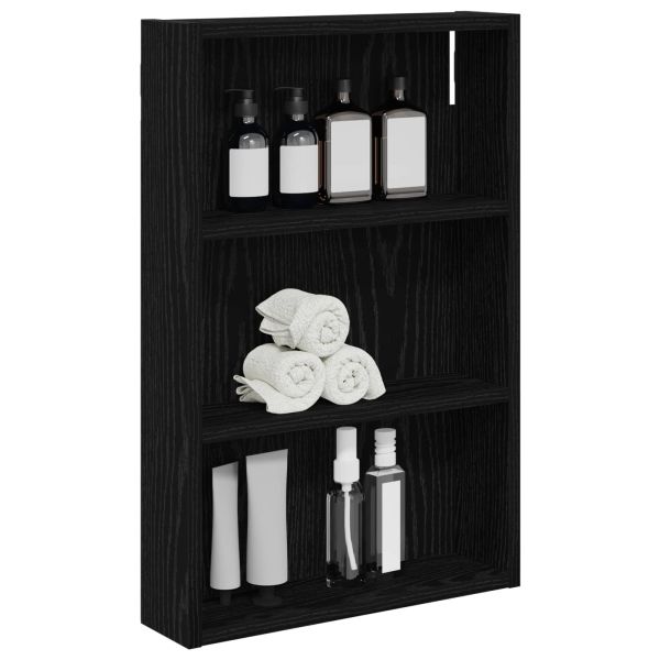 Банен стенен шкаф с рафт Черен Дъб 40 x 10 x 60,5 см