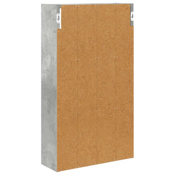 Банен стенен шкаф с рафт Бетонно Сиво 40 x 14 x 70 см