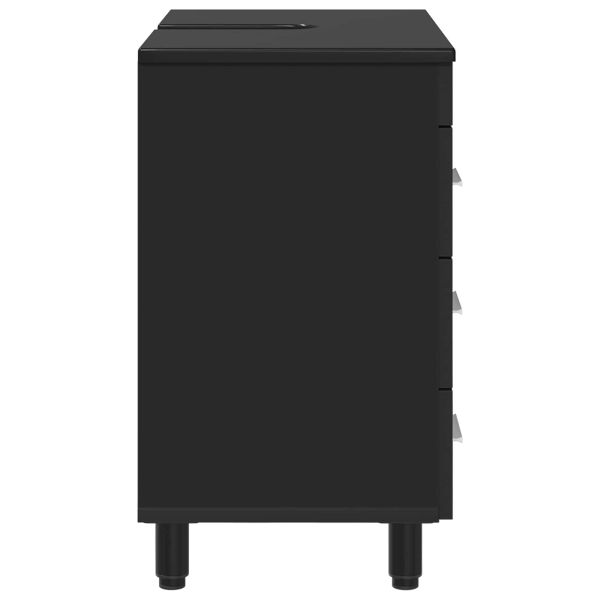 Баня с мивка Черен 60 x 35 x 60 см Инженерен дървен материал