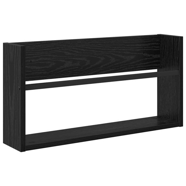 Етажерка за списания с рафт 2 pcs Черния дъб 60 x 12 x 30 см