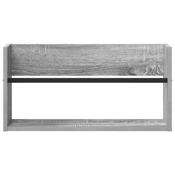 Етажерка за списания с рафт 2 pcs Сив Сонома 60 x 12 x 30 см