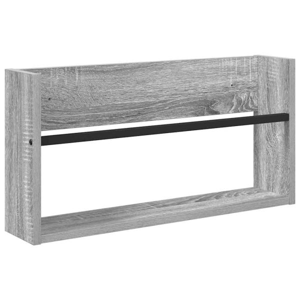 Етажерка за списания с рафт 2 pcs Сив Сонома 60 x 12 x 30 см