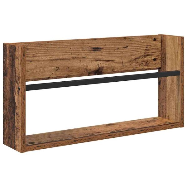 Етажерка за списания с рафт Старо дърво 60 x 12 x 30 см