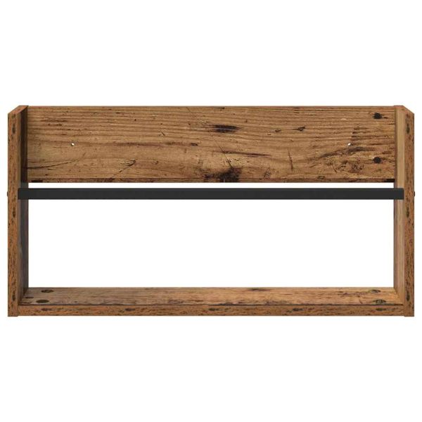 Етажерка за списания с рафт 2 pcs Старо дърво 60 x 12 x 30 см