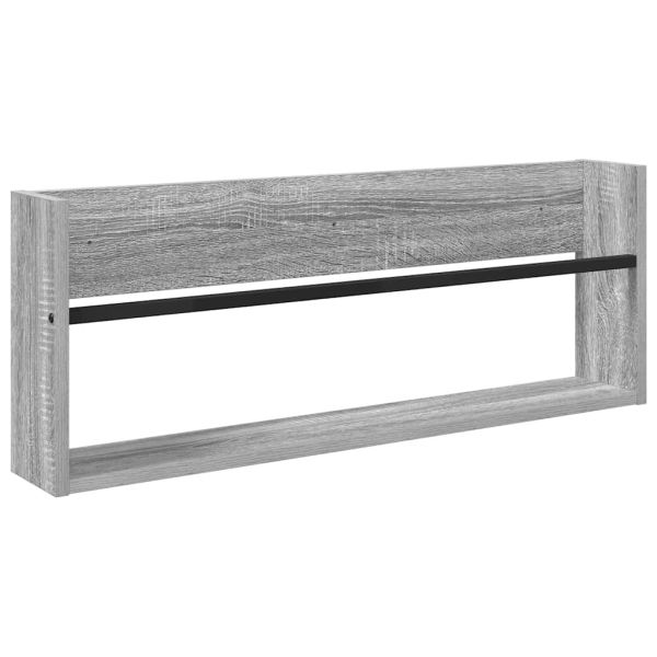 Етажерка за списания с рафт 2 pcs Сив Сонома 80 x 12 x 30 см