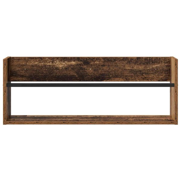 Етажерка за списания с рафт 2 pcs Старо дърво 80 x 12 x 30 см