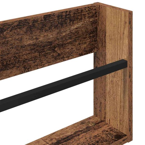 Етажерка за списания с рафт 2 pcs Старо дърво 80 x 12 x 30 см