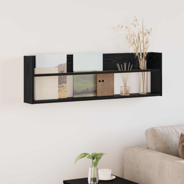Етажерка за списания с рафт Черния дъб 100 x 12 x 30 см