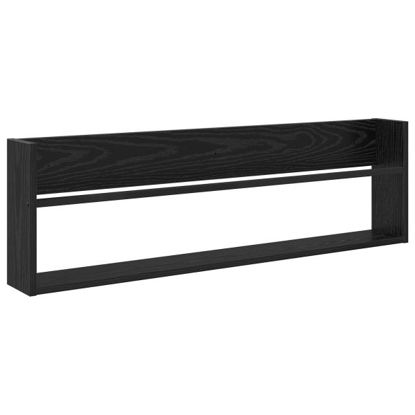 Етажерка за списания с рафт 2 pcs Черния дъб 100 x 12 x 30 см