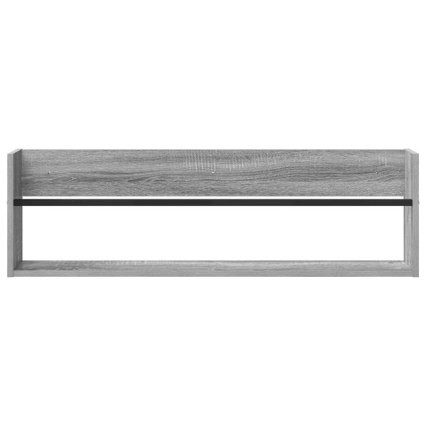 Етажерка за списания с рафт Сив Сонома 100 x 12 x 30 см